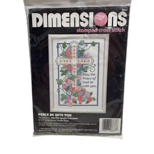 Dimensions 1992 Stamped Cross Stitch Peace Be With You Craft Kit 6637